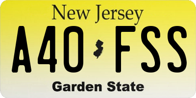 NJ license plate A40FSS