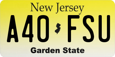 NJ license plate A40FSU