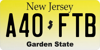NJ license plate A40FTB
