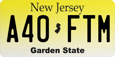 NJ license plate A40FTM