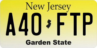 NJ license plate A40FTP