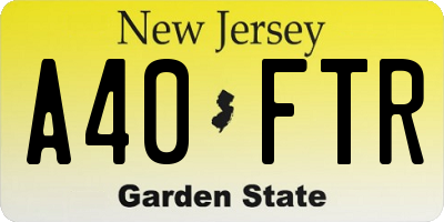 NJ license plate A40FTR