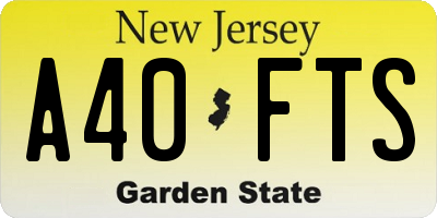 NJ license plate A40FTS