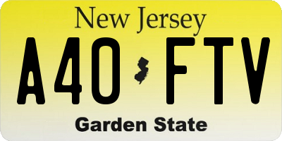 NJ license plate A40FTV