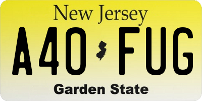 NJ license plate A40FUG