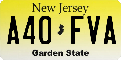 NJ license plate A40FVA