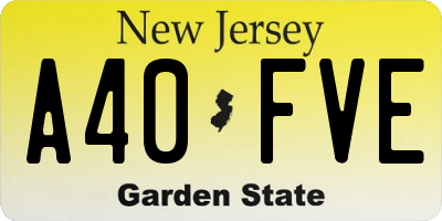 NJ license plate A40FVE