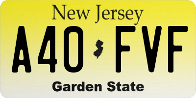NJ license plate A40FVF