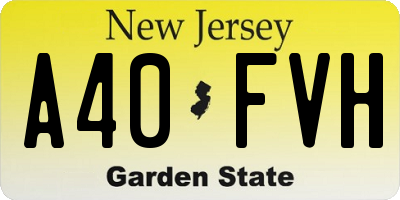 NJ license plate A40FVH