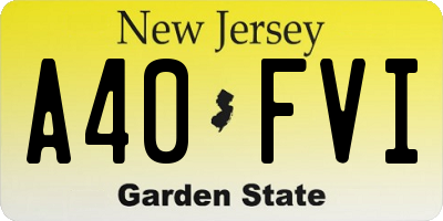 NJ license plate A40FVI