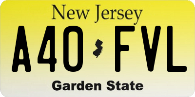 NJ license plate A40FVL