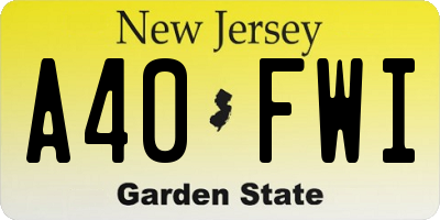 NJ license plate A40FWI