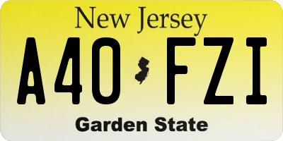NJ license plate A40FZI
