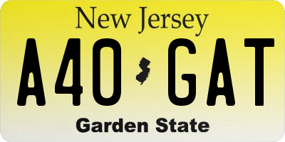 NJ license plate A40GAT