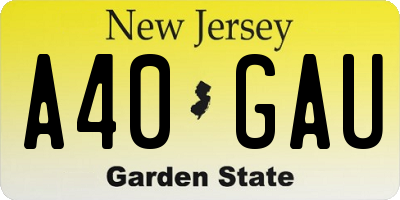 NJ license plate A40GAU