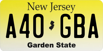 NJ license plate A40GBA