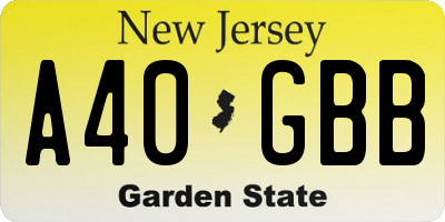 NJ license plate A40GBB