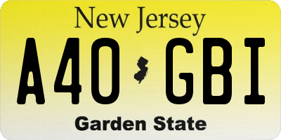 NJ license plate A40GBI