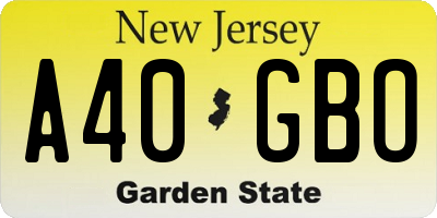 NJ license plate A40GBO
