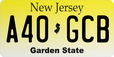 NJ license plate A40GCB
