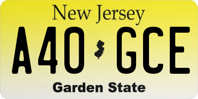 NJ license plate A40GCE