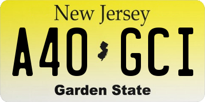 NJ license plate A40GCI