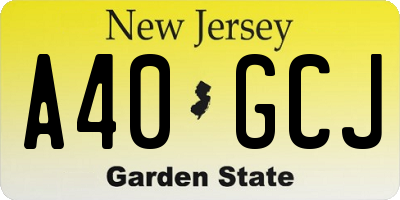 NJ license plate A40GCJ