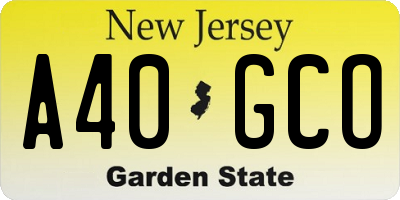 NJ license plate A40GCO