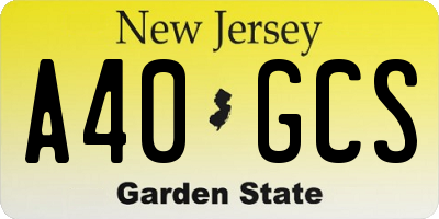 NJ license plate A40GCS