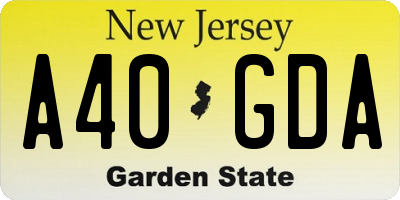 NJ license plate A40GDA