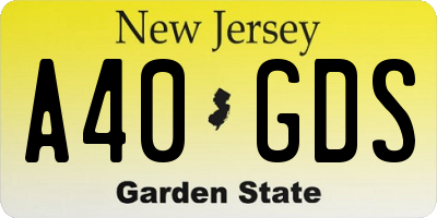 NJ license plate A40GDS