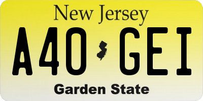 NJ license plate A40GEI
