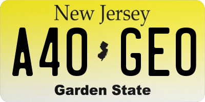 NJ license plate A40GEO