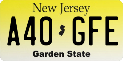 NJ license plate A40GFE