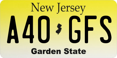NJ license plate A40GFS