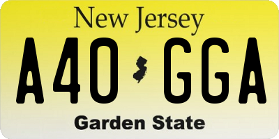 NJ license plate A40GGA