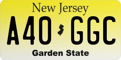 NJ license plate A40GGC