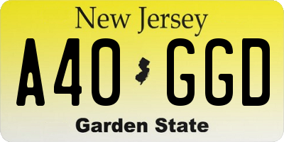 NJ license plate A40GGD
