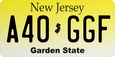 NJ license plate A40GGF