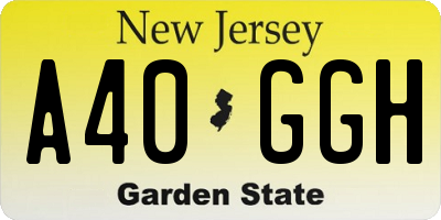 NJ license plate A40GGH