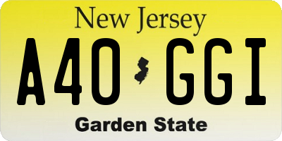NJ license plate A40GGI