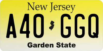 NJ license plate A40GGQ