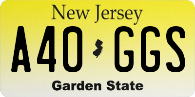 NJ license plate A40GGS
