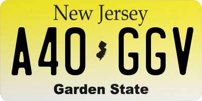 NJ license plate A40GGV