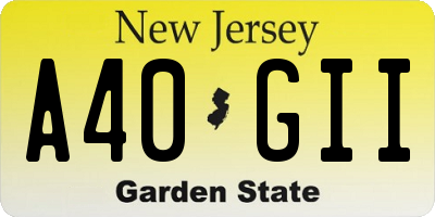 NJ license plate A40GII