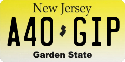 NJ license plate A40GIP