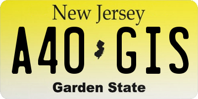 NJ license plate A40GIS