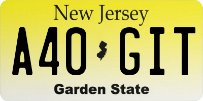 NJ license plate A40GIT