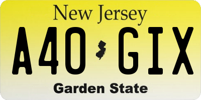 NJ license plate A40GIX