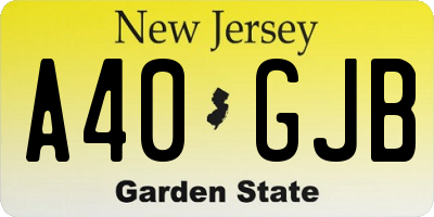NJ license plate A40GJB